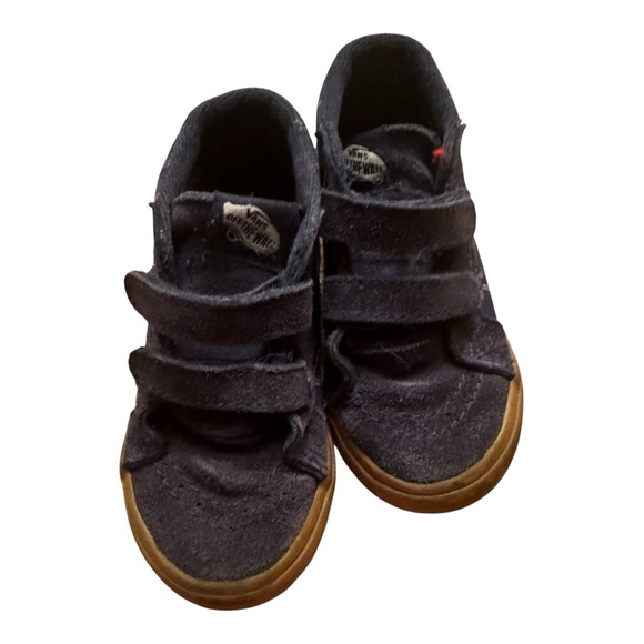 Vans Toddler Navy Suede Velcro Sneakers Sz 8.5 - Picture 6 of 7